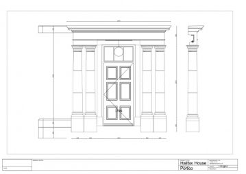 Halifax cast stone Portico Drawing