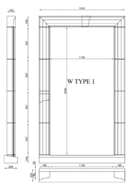 Halifax house cast stone Window Surround measurements