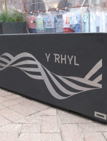 Rhyl concrete and stainless steel bench