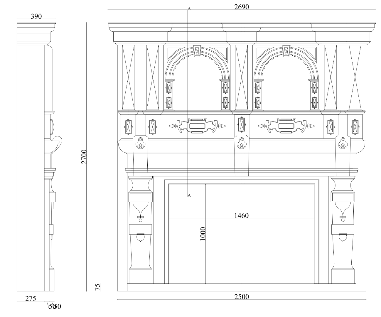 hatchford park cast stone fire surround